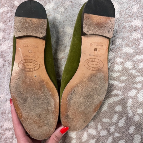 Stubbs & Wootten Olive Green Embroidered Loafers - Picture 5 of 7